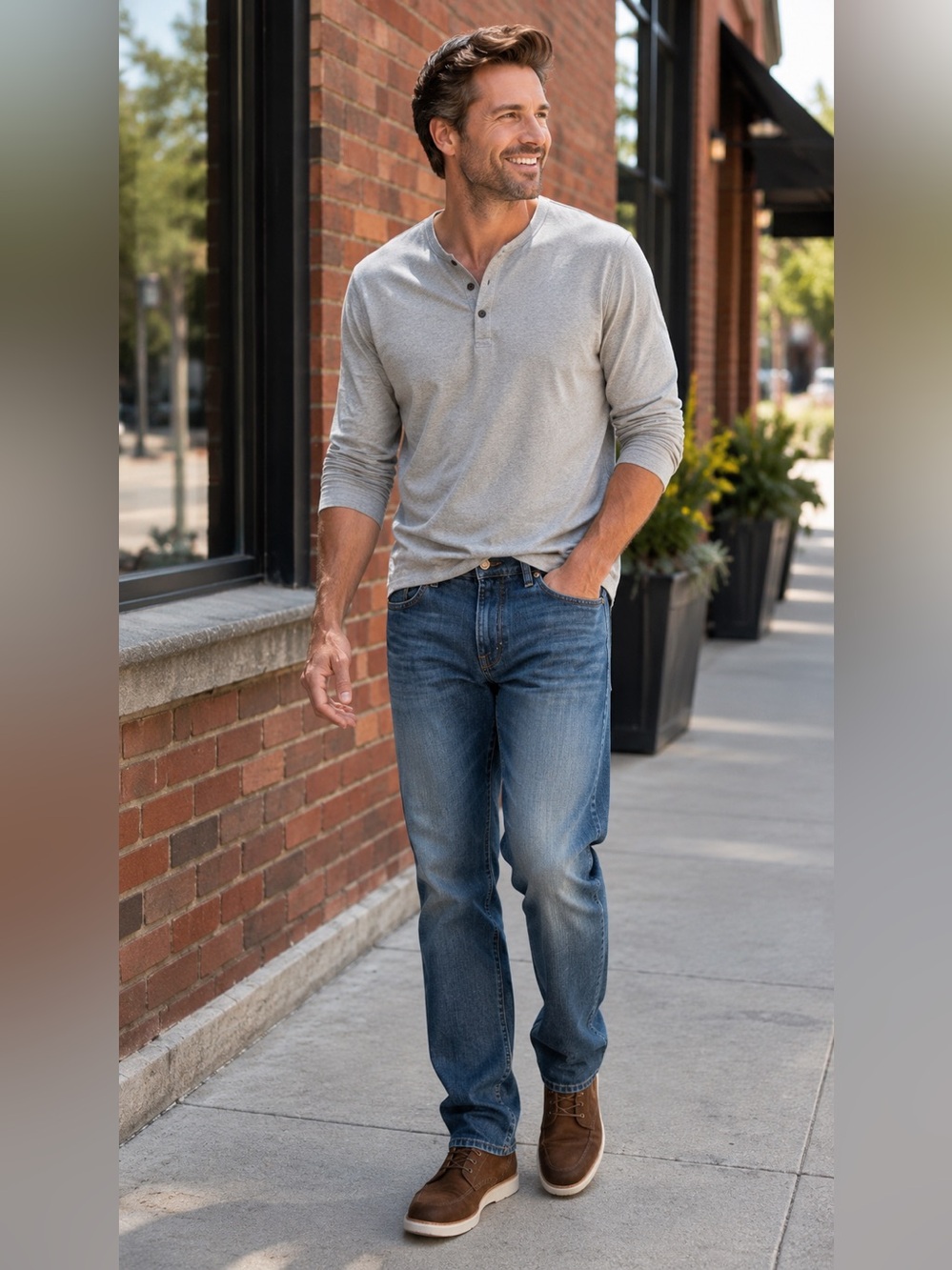 Kenneth Cole Classic Straight Jeans in Blue Denim